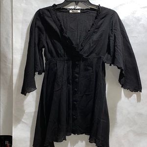 Spiral Girl Sheer Black Cotton Top